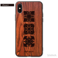 マエダメグ iPhone ウッドiPhoneケース【I love Hawaiian Quilt】