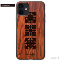 マエダメグ iPhone ウッドiPhoneケース【I love Hawaiian Quilt】