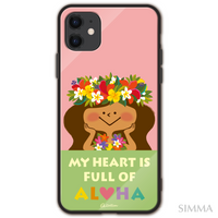 aicotton ガラスiPhoneケース【MY HEART IS FULL OF ALOHA】