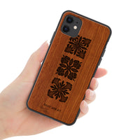 マエダメグ iPhone ウッドiPhoneケース【I love Hawaiian Quilt】