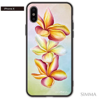 YUKI BOARD WORKS（Yuki Komatsu）ガラスiPhoneケース【Plumeria friends】