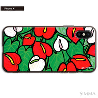 MALAMA Art&Design/Roxy ガラスiPhoneケース【Hearts Of Aloha】