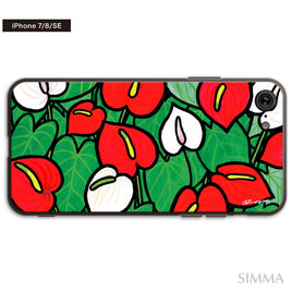 MALAMA Art&Design/Roxy ガラスiPhoneケース【Hearts Of Aloha】