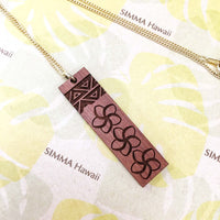 SIMMA Hawaii Original ウッドネックレス【Plumeria "rectangle"】 [SIMMA Hawaii]