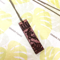 SIMMA Hawaii Original ウッドネックレス【Gecko "rectangle"】 [SIMMA Hawaii]