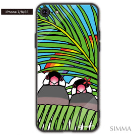 MALAMA Art&Design/Roxy ガラスiPhoneケース【ALOHA BIRDS】