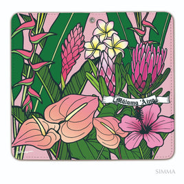 MALAMA Art&Design/Roxy 手帳型スマホカバー【Pink Flowers】