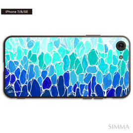 MALAMA Art&Design/Roxy ガラスiPhoneケース【Ocean Tile】