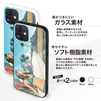 崎津 鮠太郎（さきつ はやたろう）ガラスiPhoneケース【ダイヤモンドヘッド三十六景 No.3 デューク・カハナモク・ラグーン】