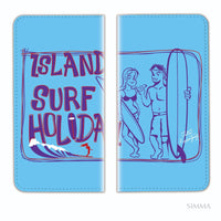 Tatsu Rodoriguez（タツ ロドリゲス）手帳型スマホカバー【Island Surf Holiday】